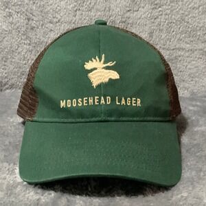 Moosehead Lager Trucker Hat Quake City Caps Green Brown Mesh Snapback Hat OSFM